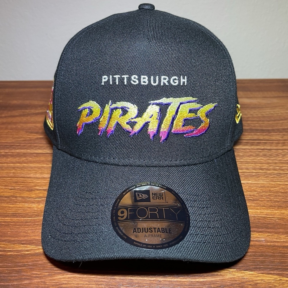 New Era Pittsburgh Pirates A-Frame Snapback Hat Black Yellow 9FORTY 1960 Patch
